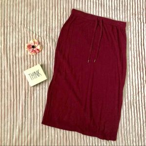 Maroon Midi Skirt